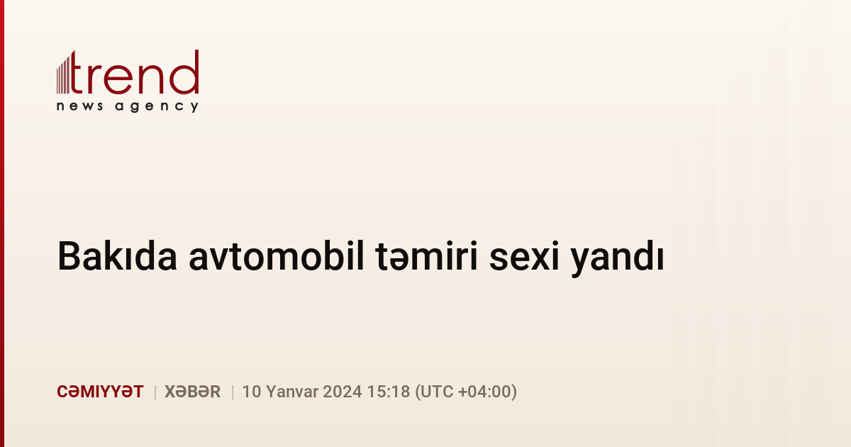 Bakıda avtomobil təmiri sexi yandı